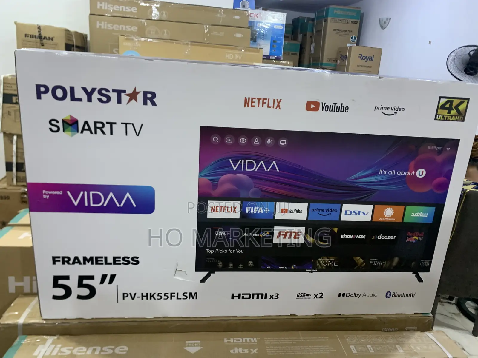 Pv‐Hk55flsm 55′′ Tv – High Contrast Led Smart Os