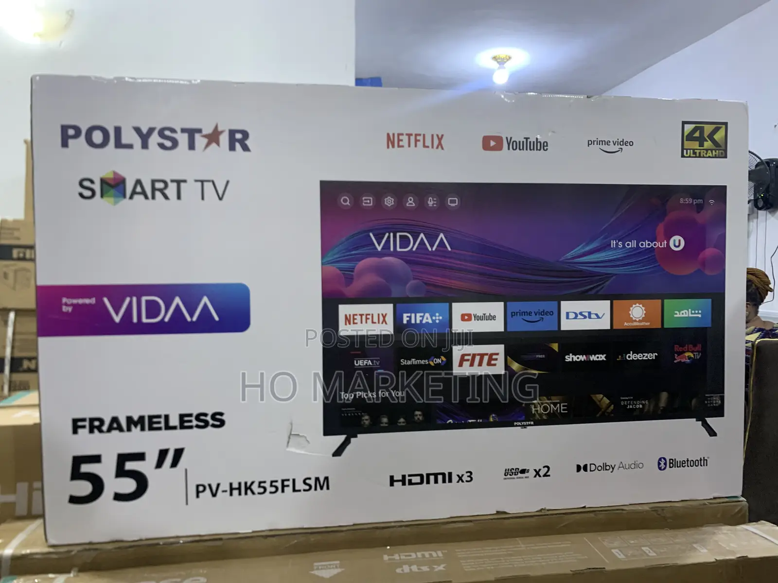 Pv‐Hk55flsm 55′′ Tv – High Contrast Led Smart Os