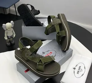 Original and High Quality Black, White and Black Prada Sandals