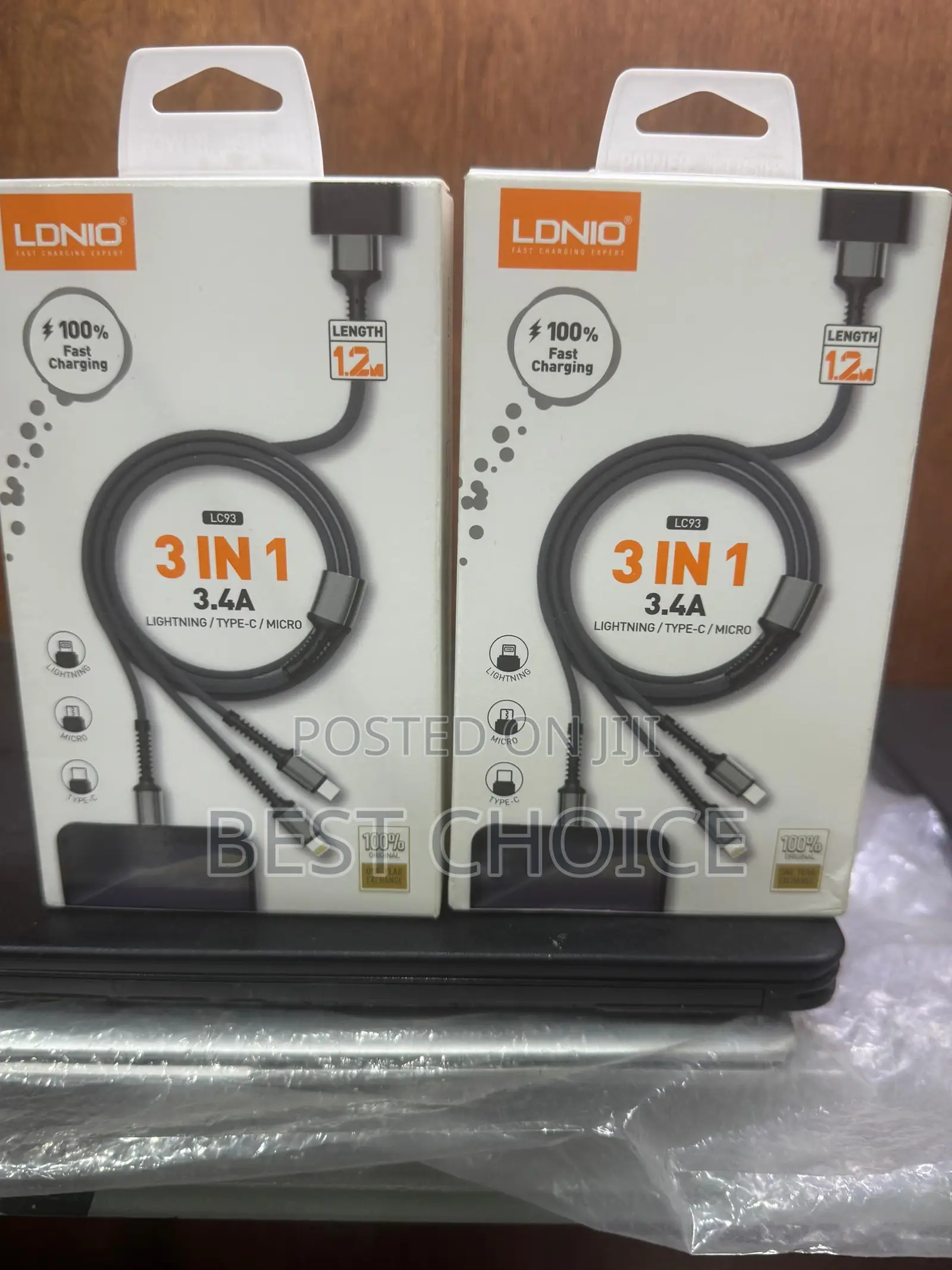 Usb to (Type-C + Micro + Lightning) 3in1 Cable Fast Charging