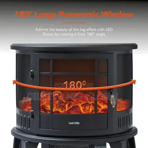 Warmlite Freestanding Electric Log Effect Stove Fire 1800w
