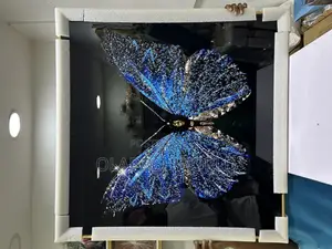 Blue Butterfly Acrylic Stoned Art 90*90cm