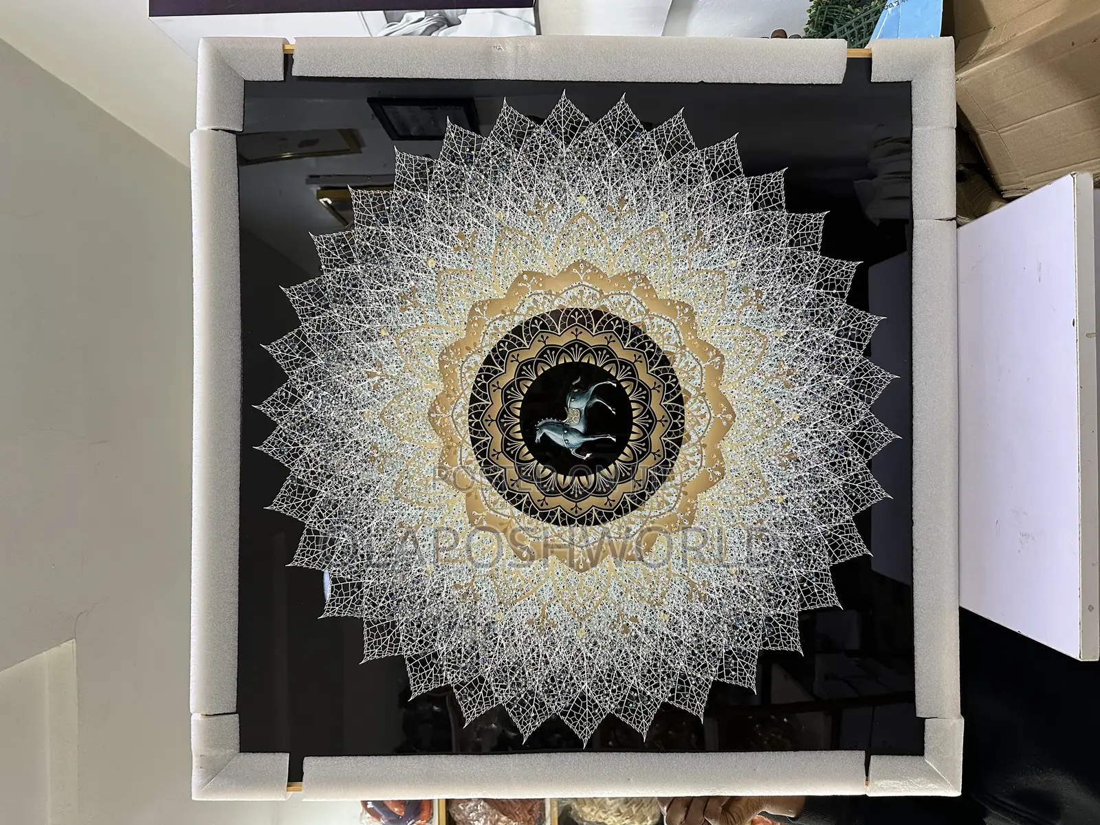 Web Abstract 80*80cm Acrylic Stoned Art