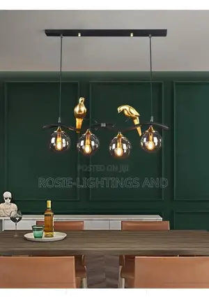 Modern Gold Bird Styled Nordic Light With Smoky Glasses