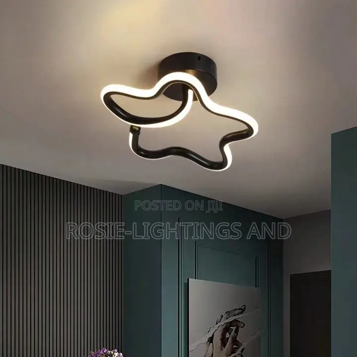 Modern Star Shaped Aisle Ceiling Light in Black