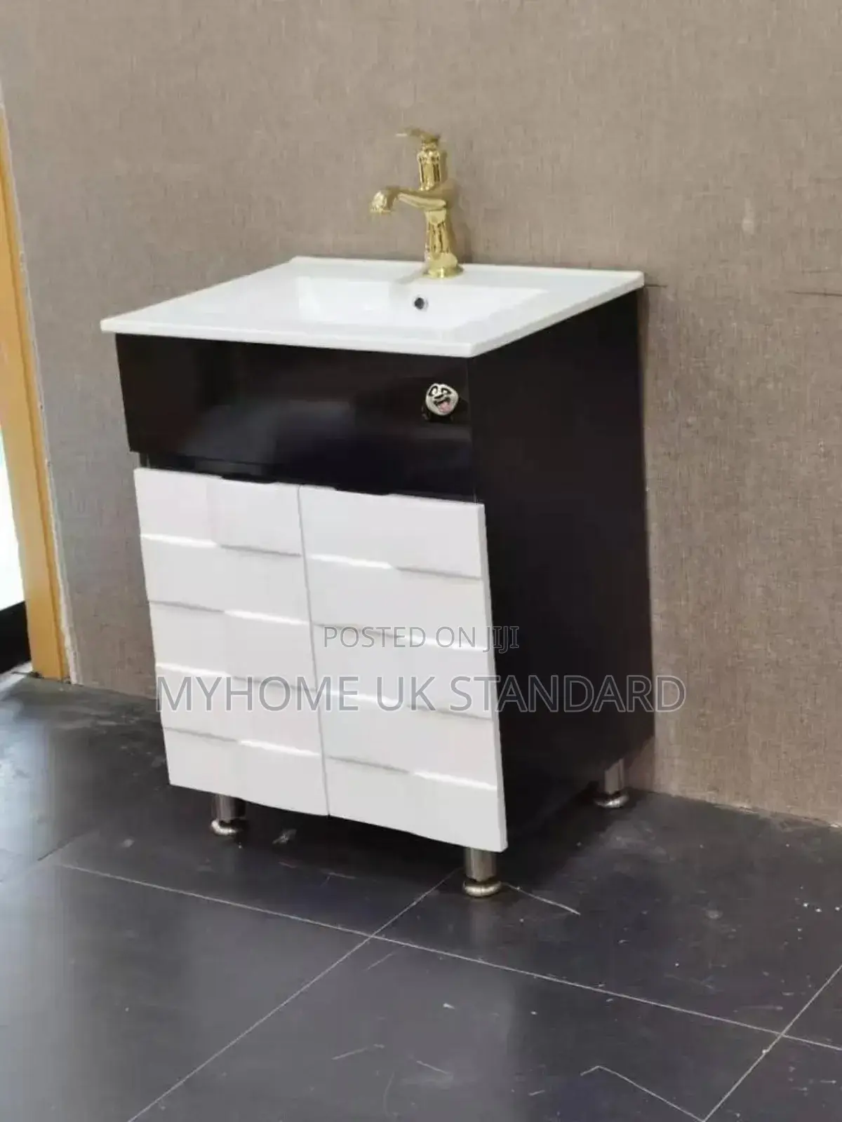 Modern Luxury Cabinet Basin White and Black