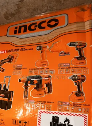 Ingco 5-in-1 Cordless Industrial Tool Set – 20v
