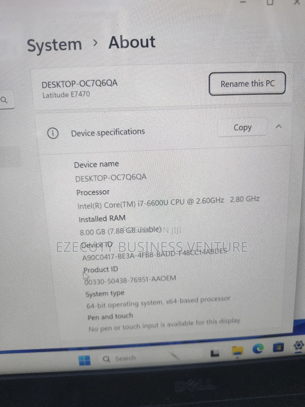 Laptop Dell Latitude E7470 8GB Intel Core I5 SSD 256GB