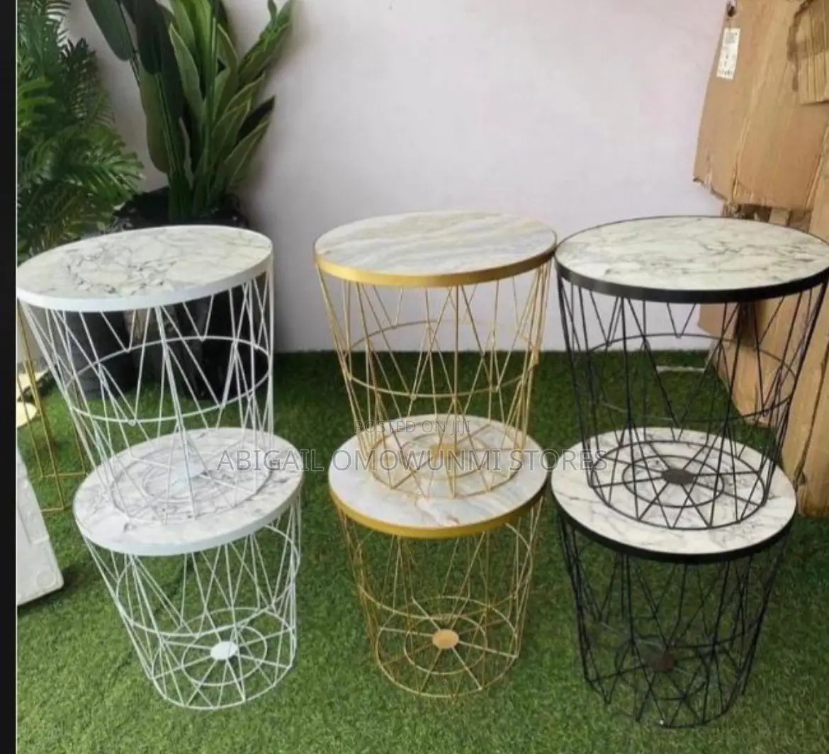 Pattern Steel Side Stool