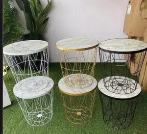 Pattern Steel Side Stool