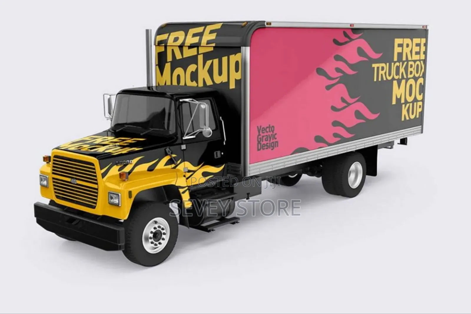 Van Cargo Mockup PSD - Branding