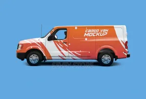 Van Cargo Mockup PSD - Branding