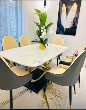 Six Seater Dining Set With Marble Top Table