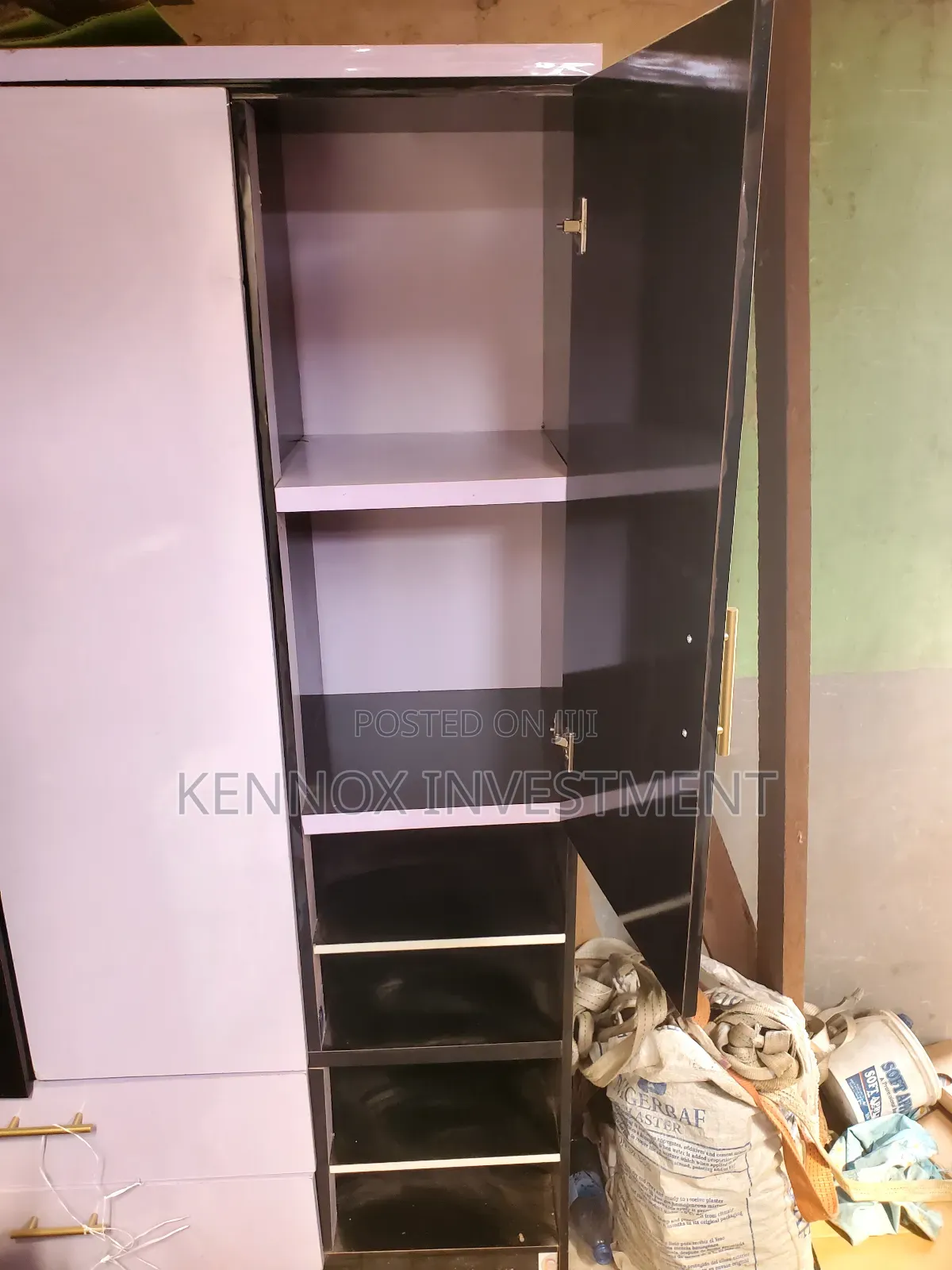 Black and White 3ft by 6 Wardrobe