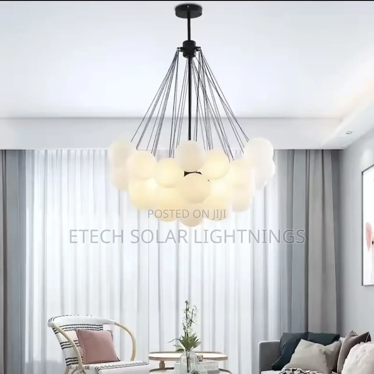 Nordic Bubble Frosted Glass Drop Chandelier Light