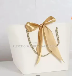 Elegant Gift Bag With Golden Ribbon Bow
