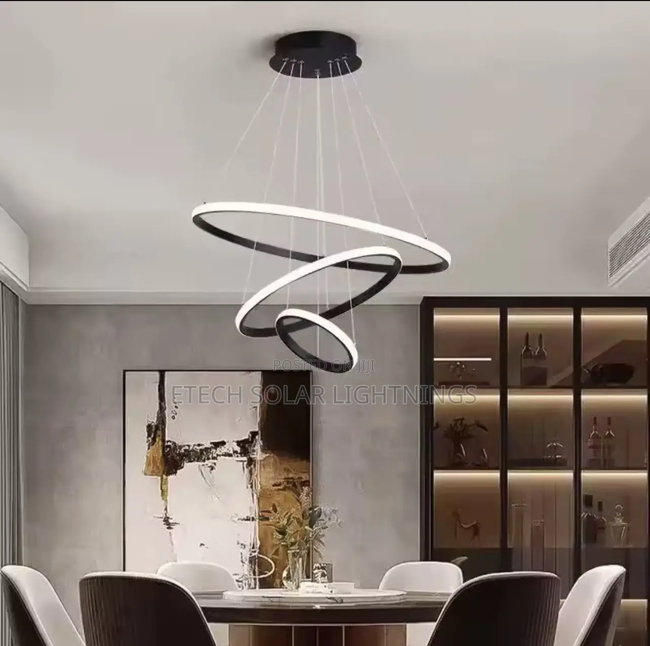 Modern Led Light 3 Ring Drop Chandelier Light