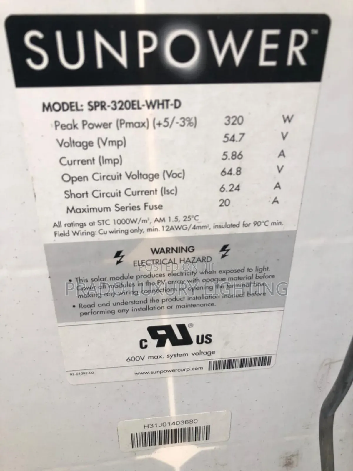 Sunpower Solar Panel