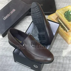 Brown and Black Thick Sole Leather Shoe