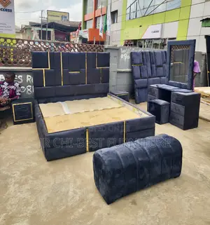Set of HDF Well Fabricated Upholstery 6 by 6 Padded Bedframe