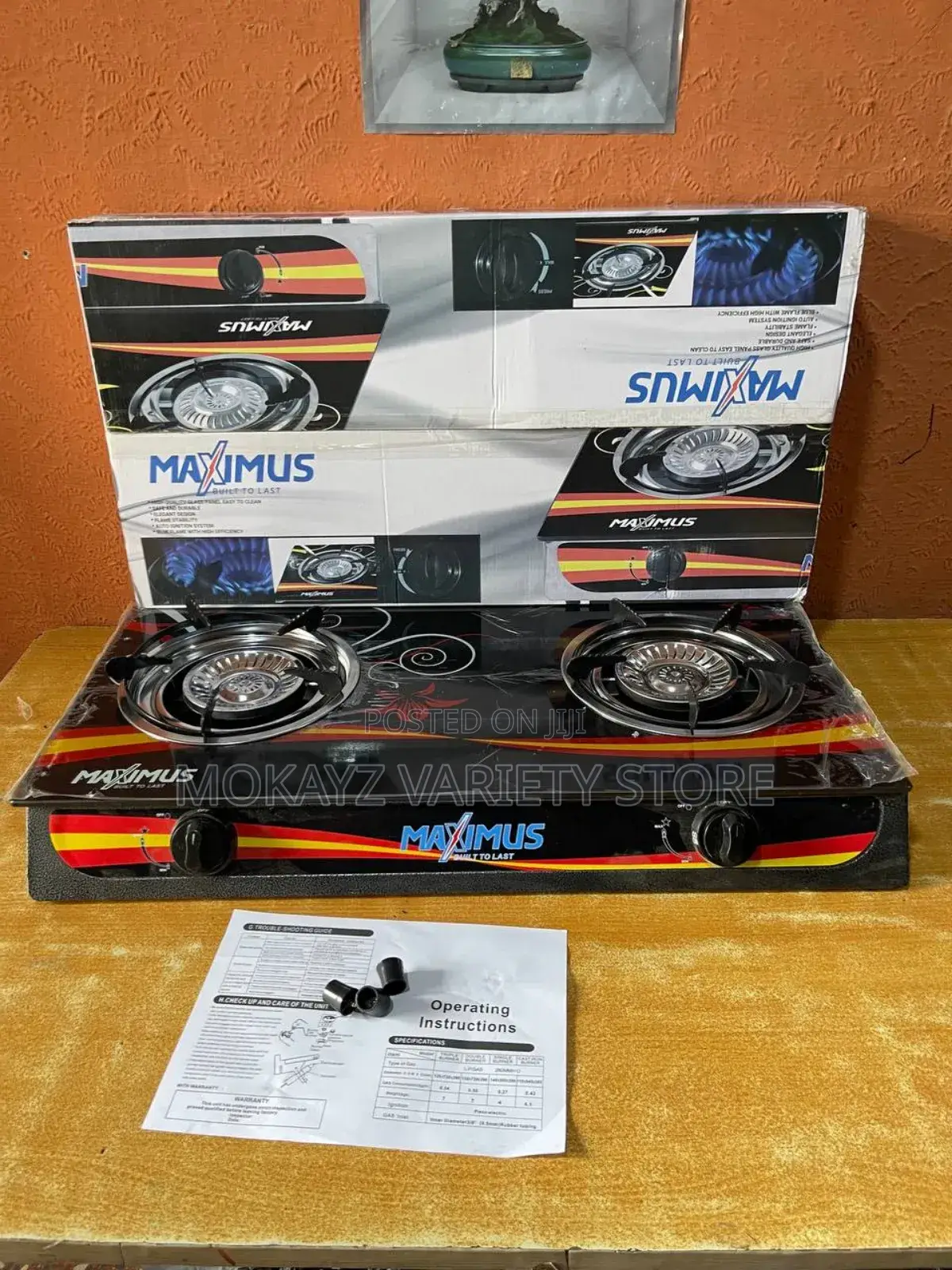 Maximus 2-Faced Tabletop Self Ignition Glass Gas Cooker