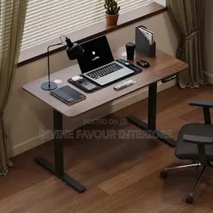 Modern Adjustable Electric Desk - Walnut Top - 120* 60*74