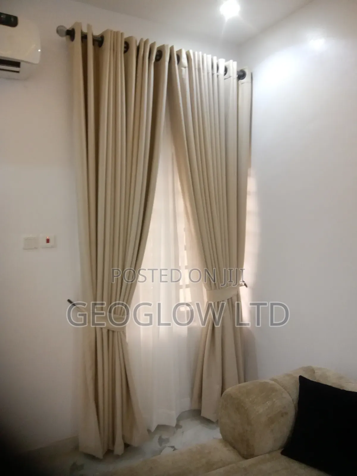 Cream Curtain With Rings