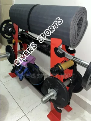Photo - 4 Tier 2 Vertical Slot Dumbbell Kettlebell Storage Rack