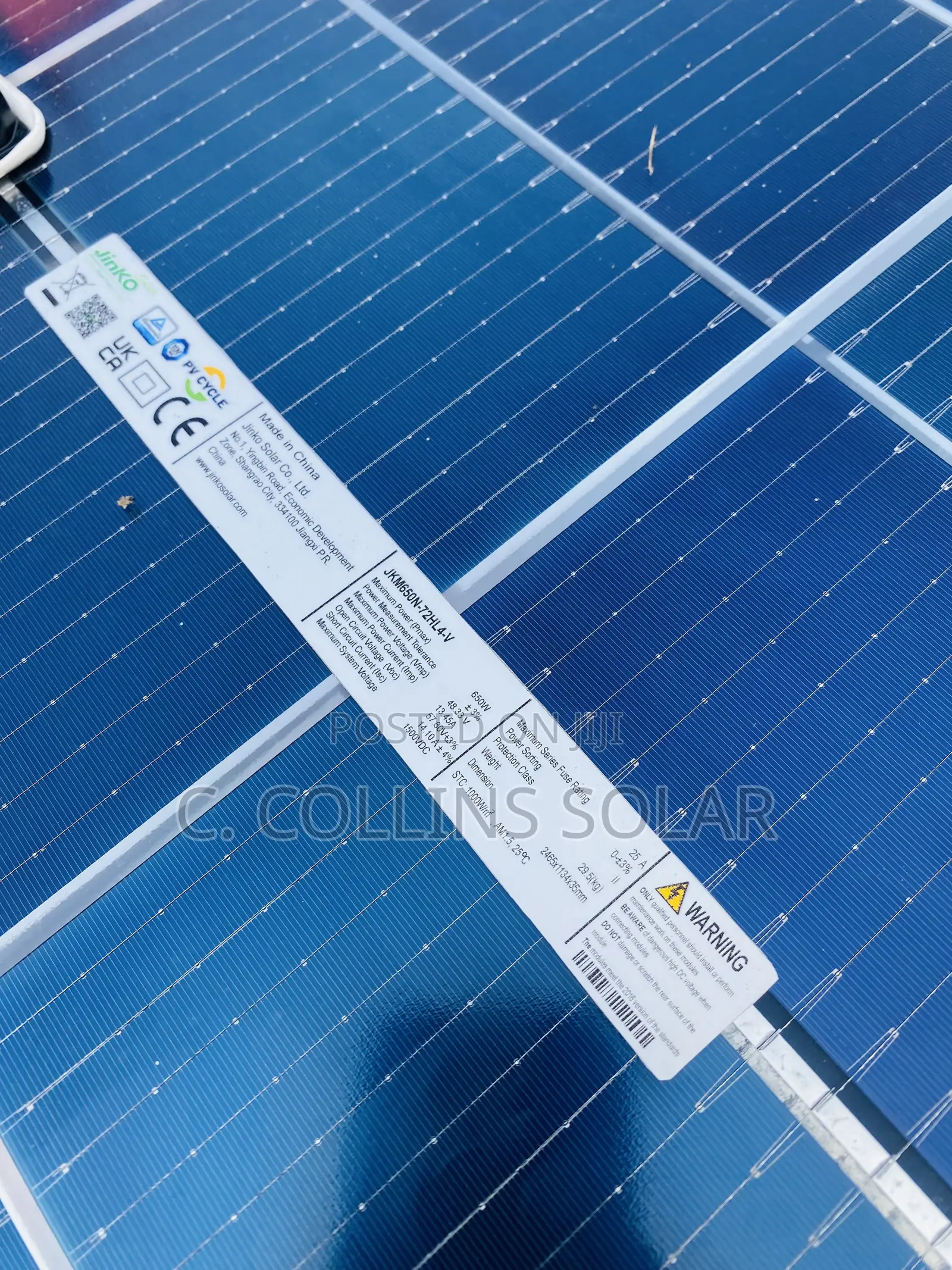 650w Jinko Solar Panel