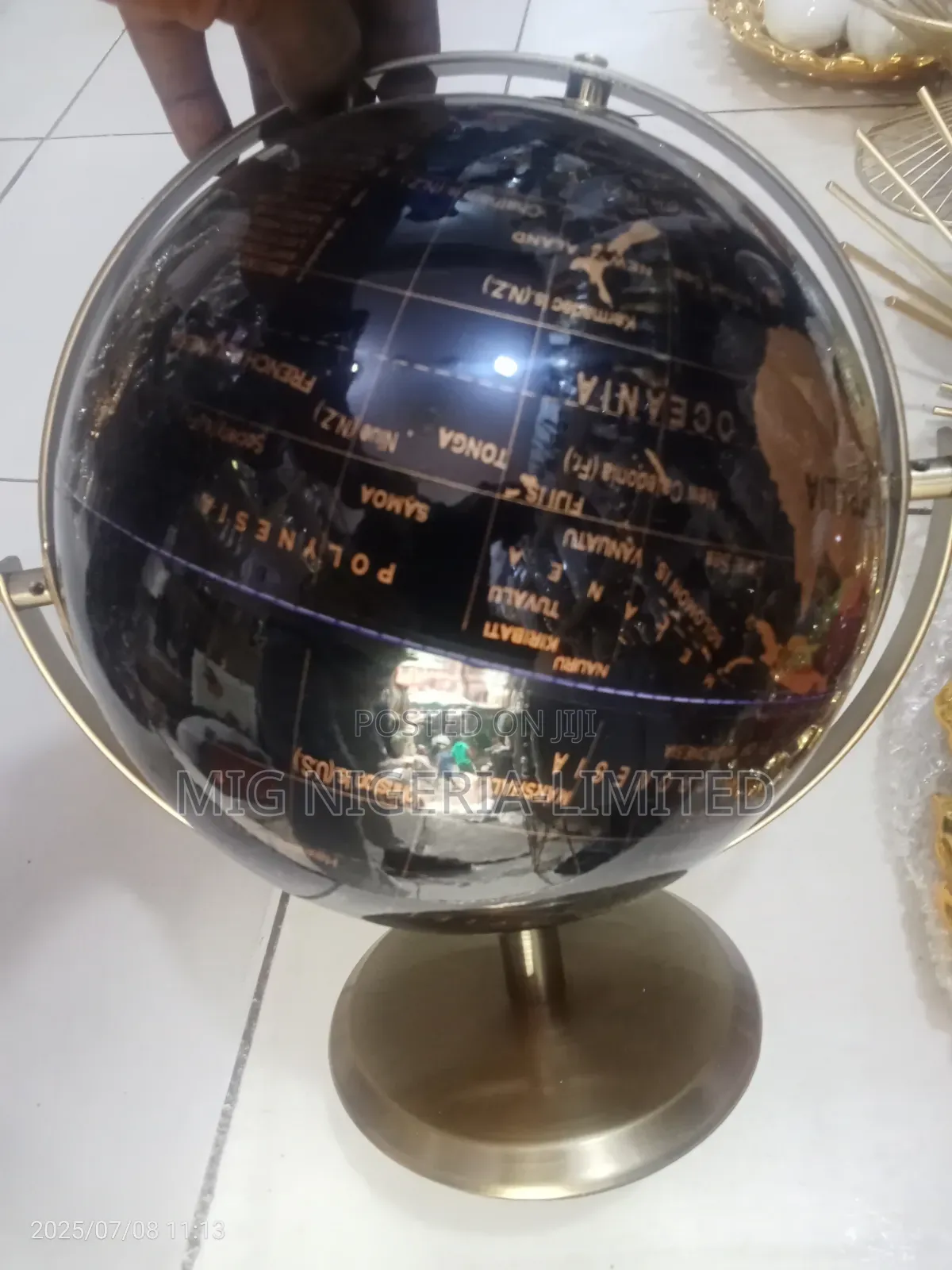 Multi Colour Big World Map Globe Table Decor Style 30cmx24cmx24cm
