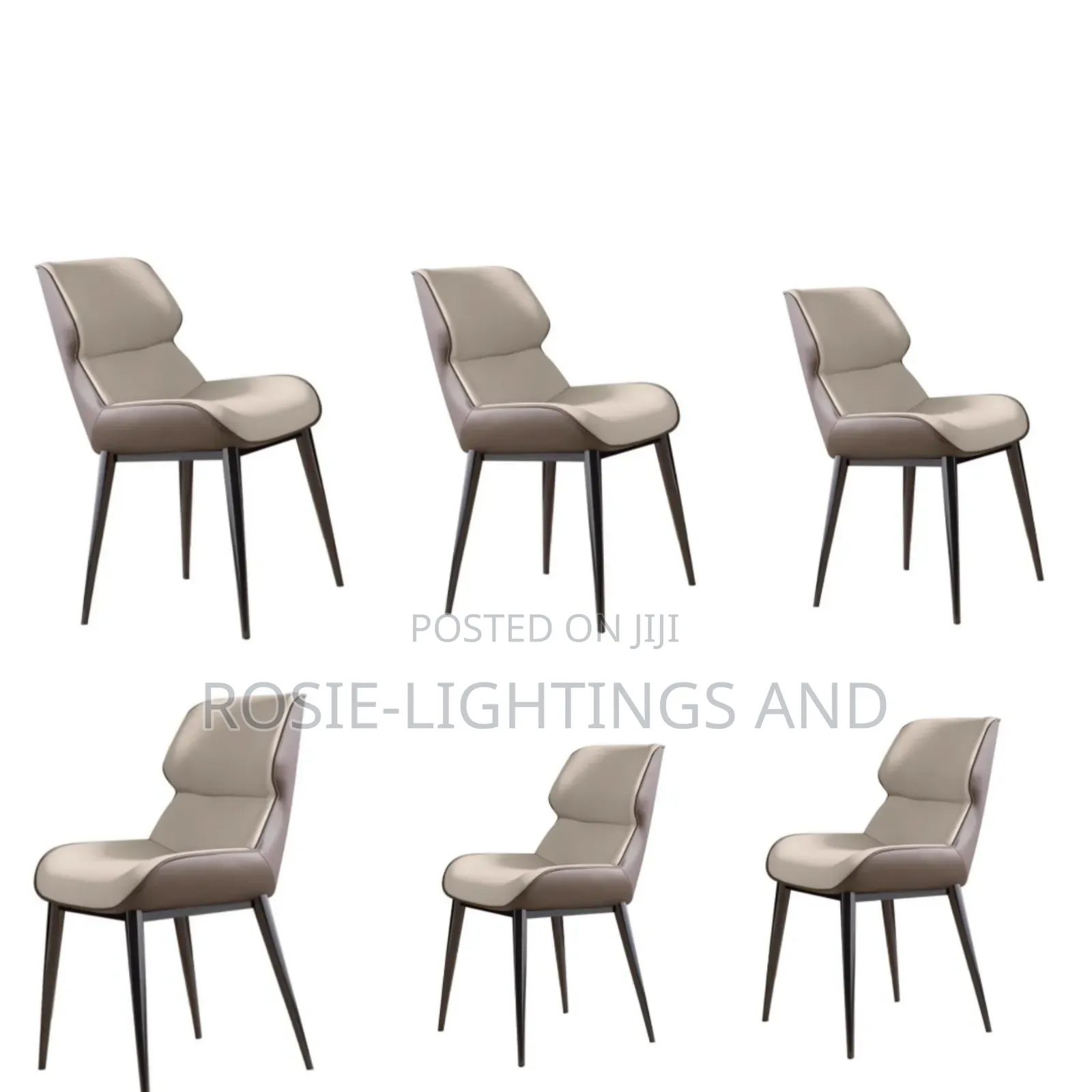 Modern Leather Dining Chair - By 6 Set(Gray)