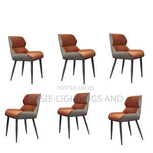 Modern Leather Dining Chair - By 6 ( Orange)