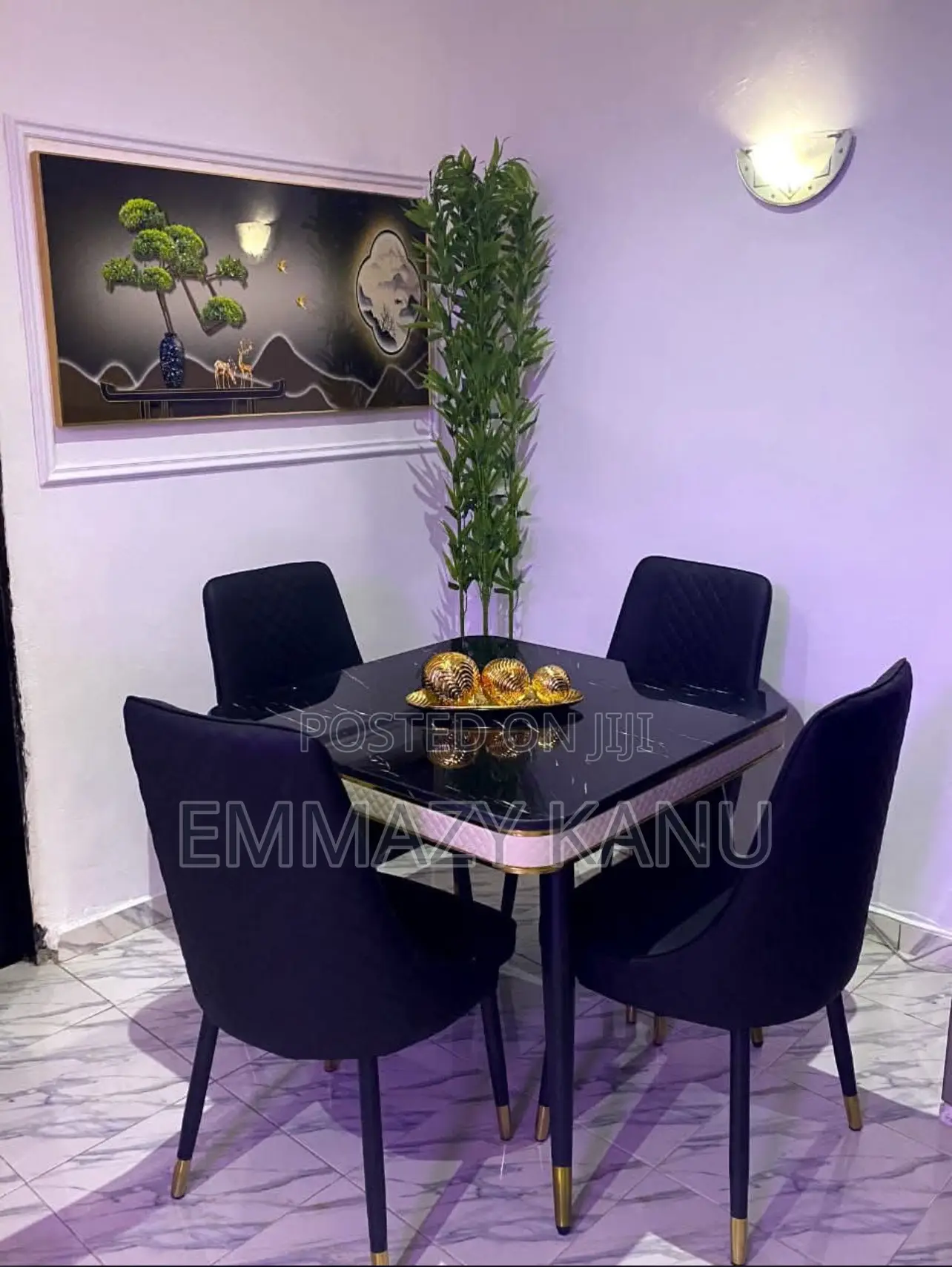 Dinning Set By4 Marble Top