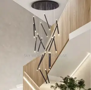 Modern Minimalist Staircase Chandelier Duplex Apartment