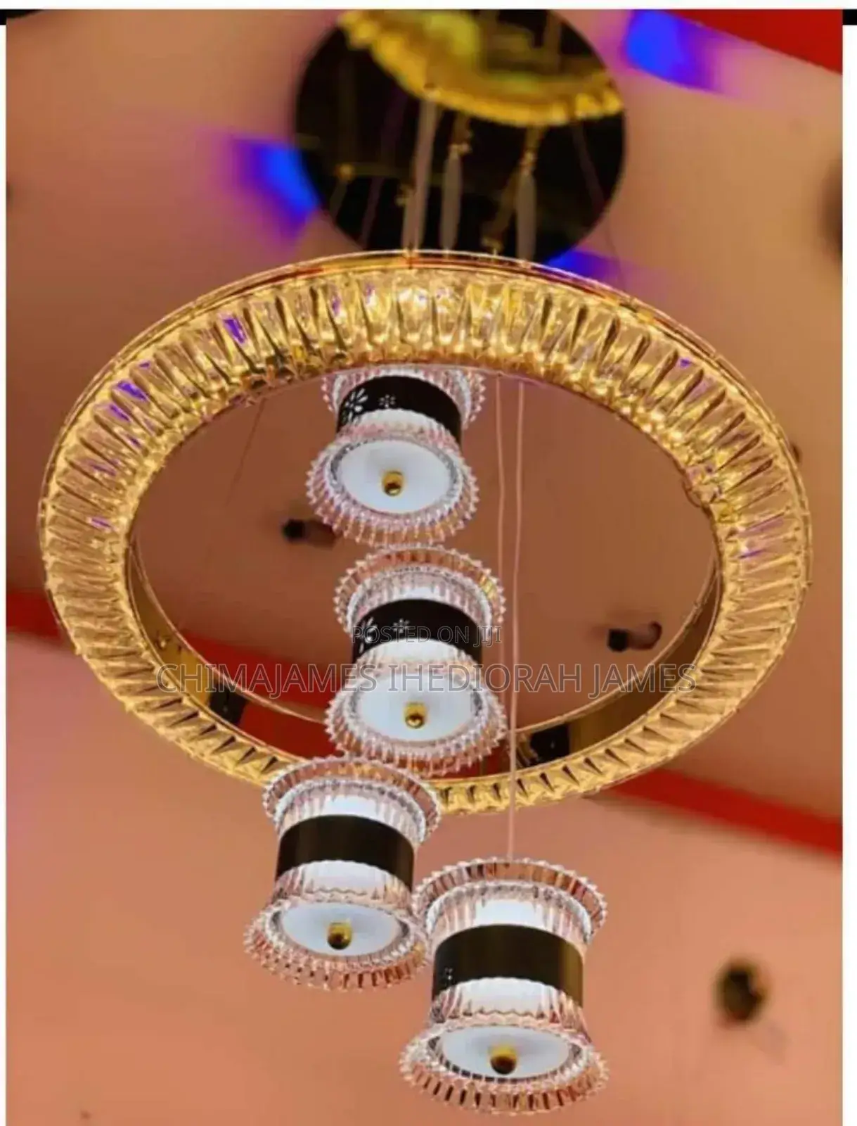 Led Pendant Light With Remote Control Three Color Dimming