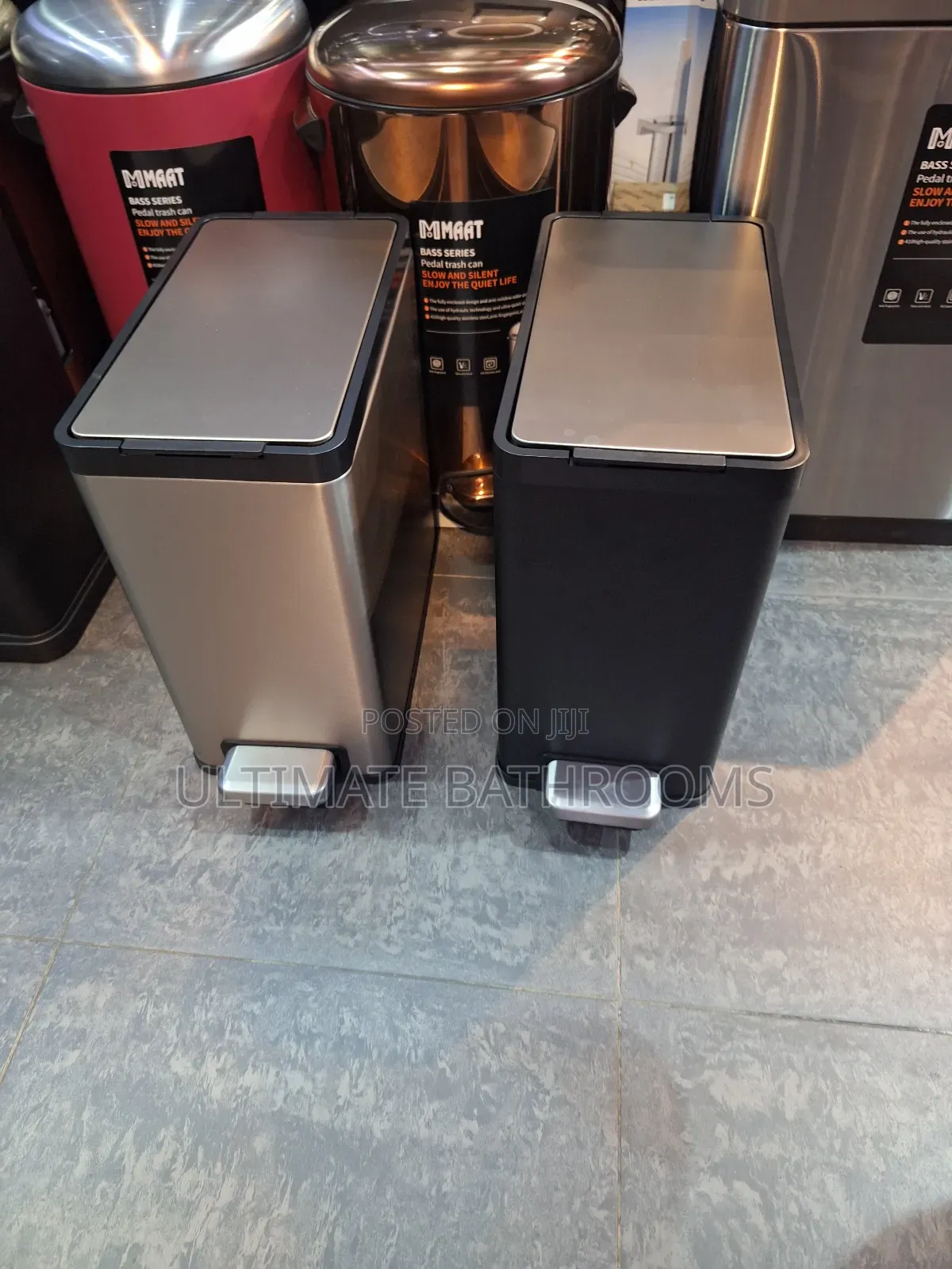 10liters Capacity M.Maat Satin and Black Waste Bin