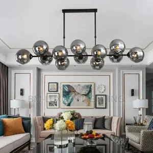 Grey Glass Led Pendant Lights for Living Room