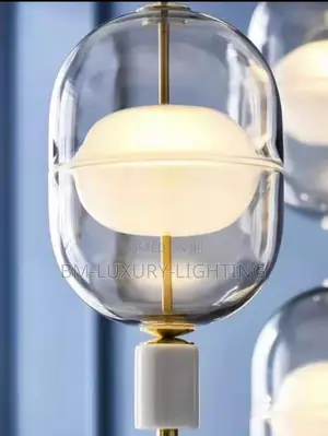 Clear Gray Amber Glass Pendant Light