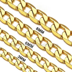 Usa Daisy Philip 3mm 5mm 7mm 8mm Curb Mens Necklace