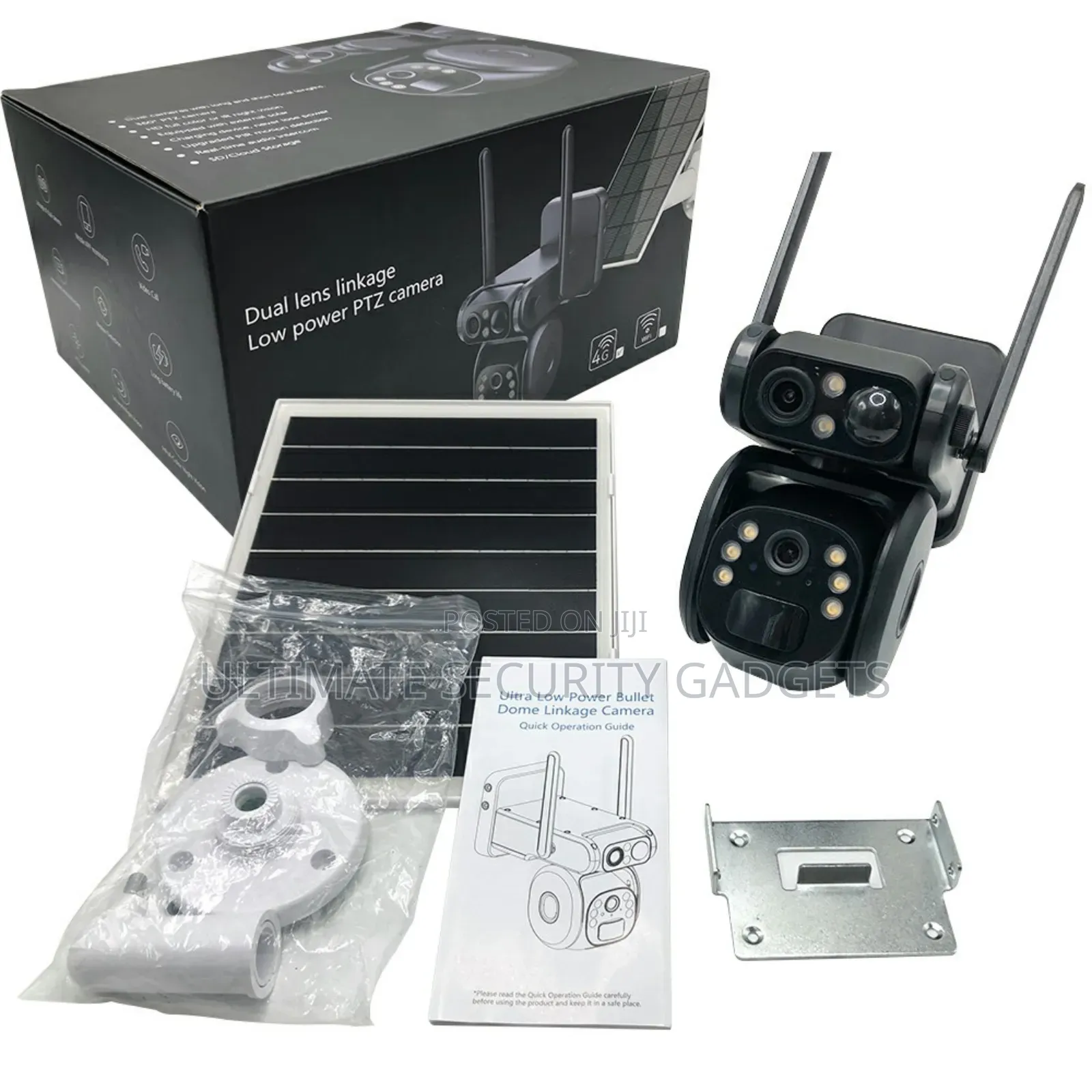 4g Sim Solar Powered Dual Lens Camera