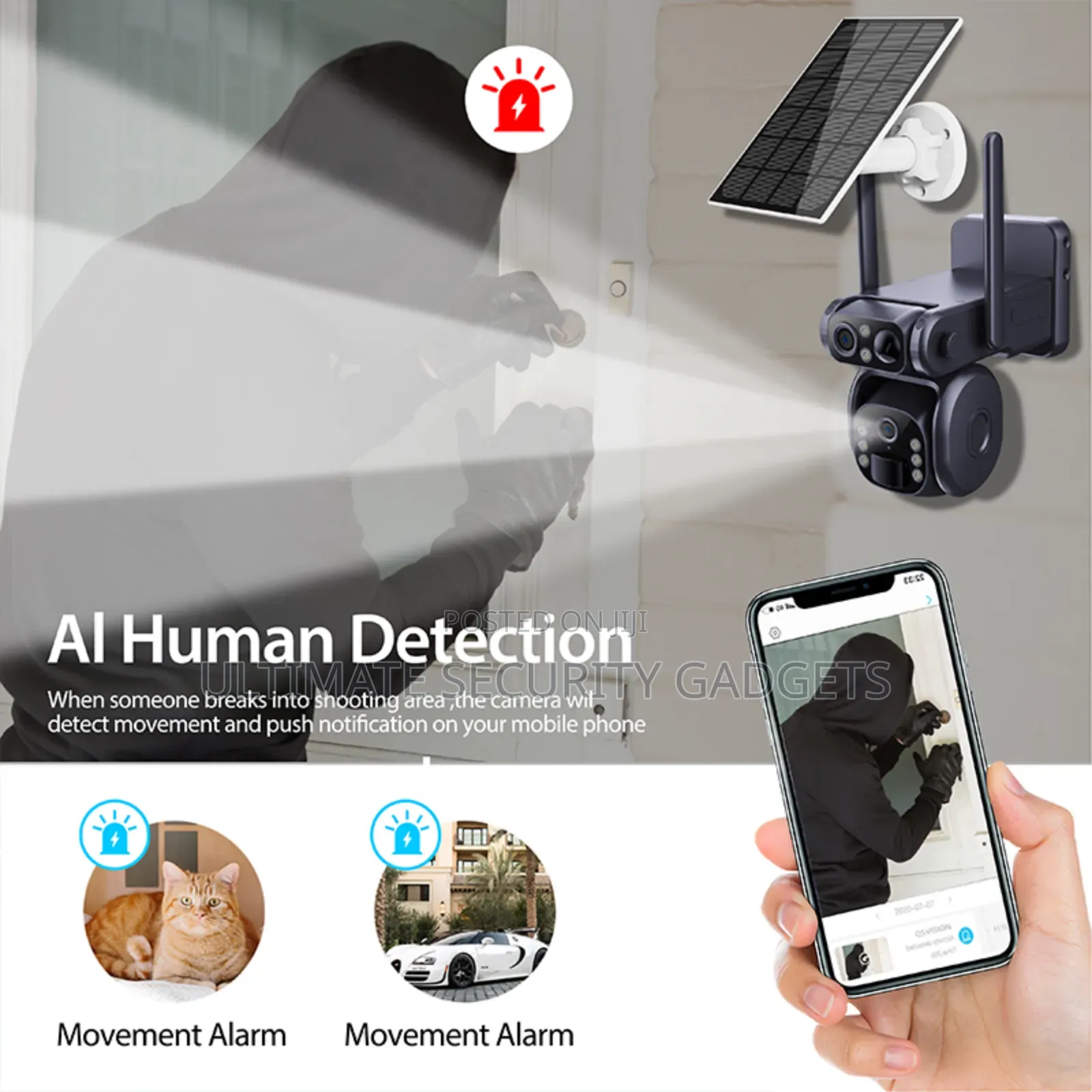 4g Sim Solar Powered Dual Lens Camera