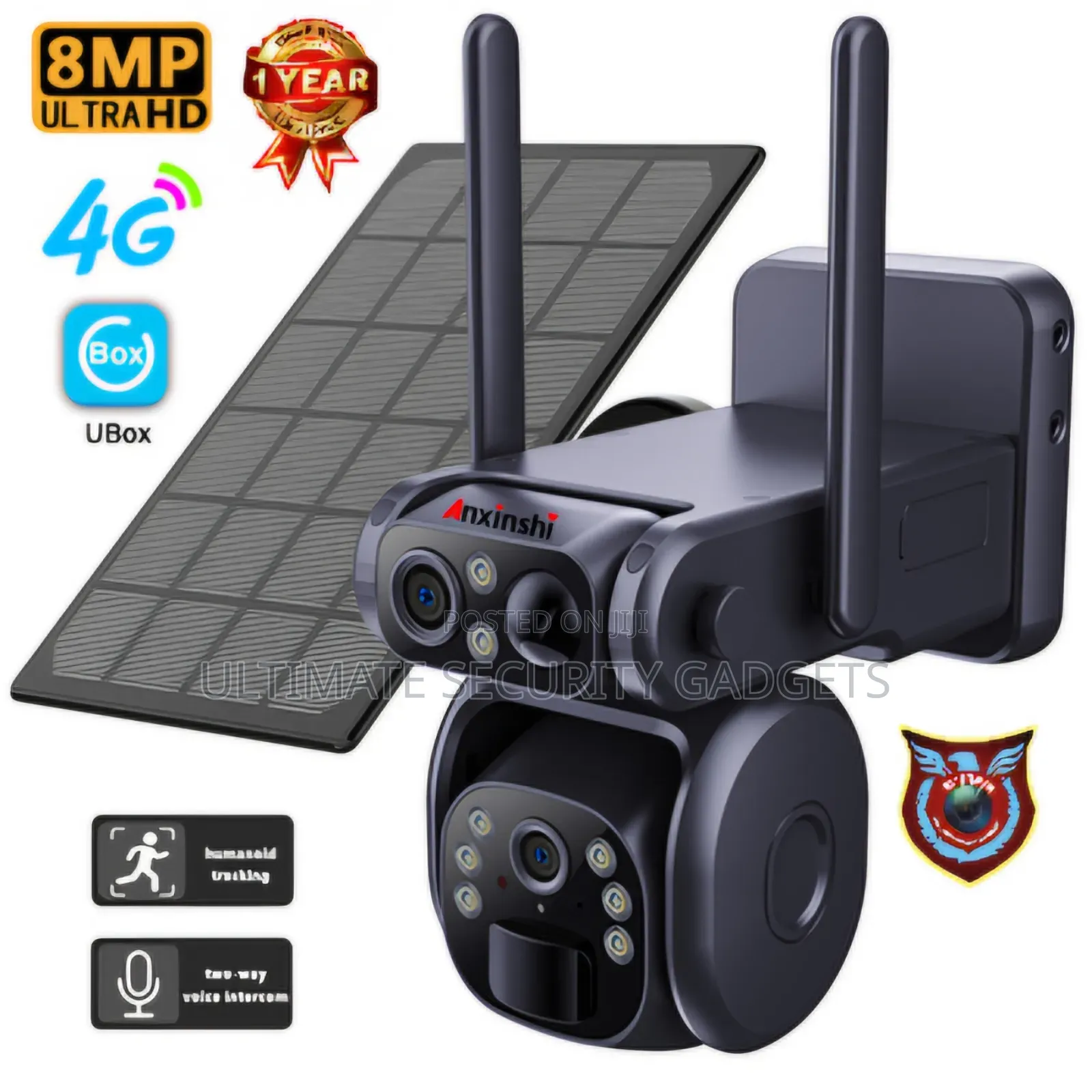 4g Sim Solar Powered Dual Lens Camera