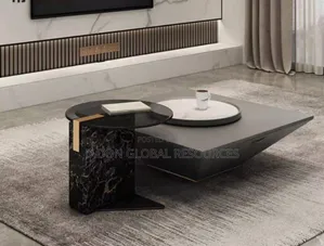 Luxury Centre Table With Wooden Base and Side Stool