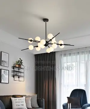 Glass Ball Nordic Chandelier (Black)