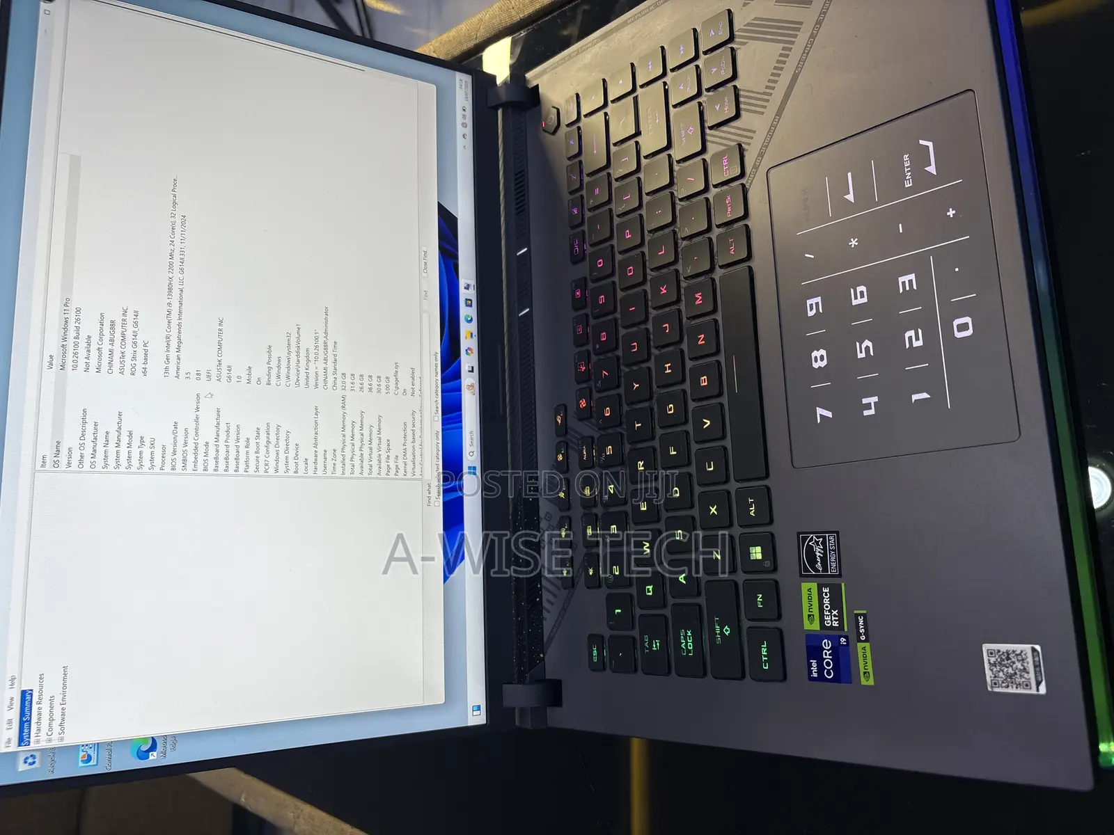 Laptop Asus ROG Strix G16 G614 32GB Intel Core I9 SSD 1T