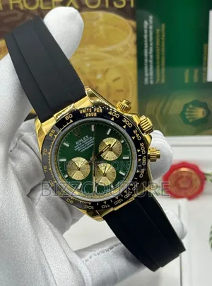 Original Rolex Oyster Chronograph Black Rubber Strap Watch
