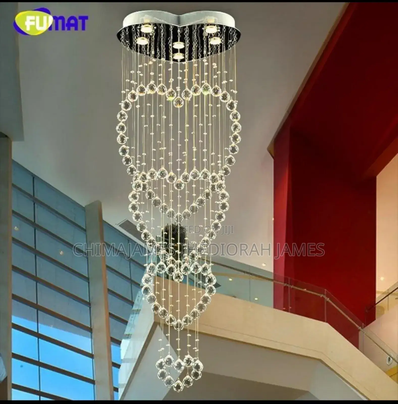 Modern Double Spiral Crystal Chandelier Superdense Crysta
