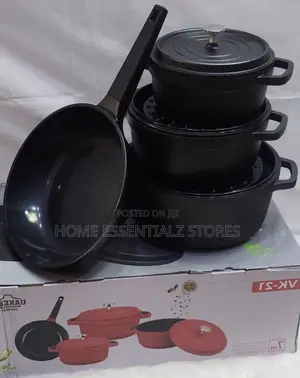 Brick Red Stylish Uakeen Cast Iron Pot Sets