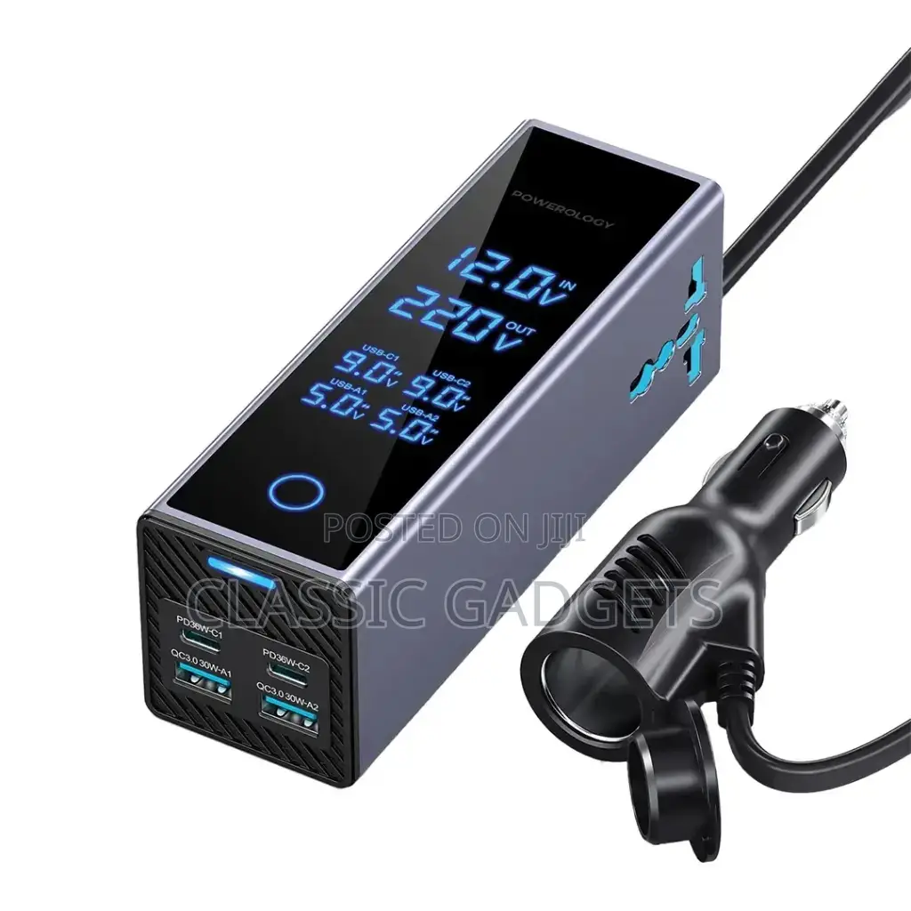 Powerology Pwc044 X2 Ac Socket Car Power Inverter