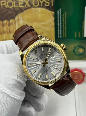Original Rolex Oyster Perpetual Brown Genuine Leather Watch